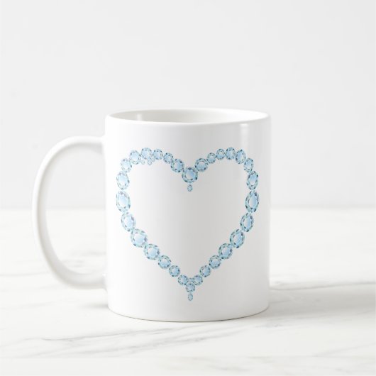 Blue Topaz Gem Herz Kaffeetasse (Links)