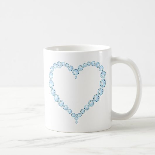 Blue Topaz Gem Herz Kaffeetasse (Rechts)