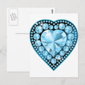 Blue Topaz Gem Herz Postkarte (Vorne/Hinten)