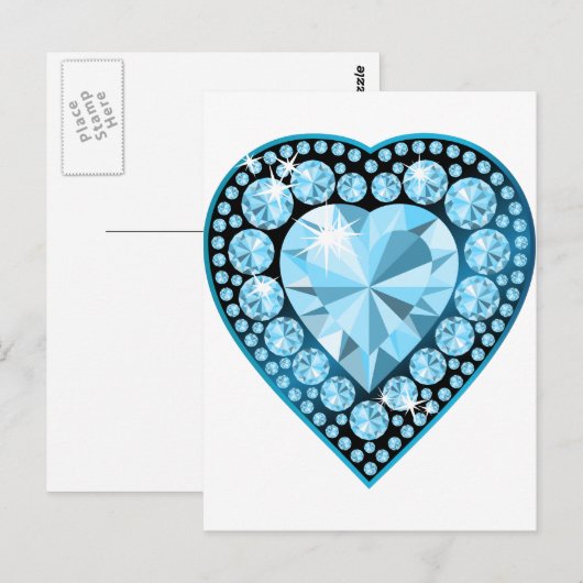 Blue Topaz Gem Herz Postkarte (Vorne/Hinten)