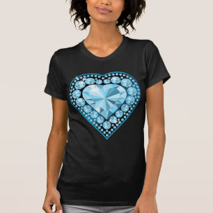 Blue Topaz Gem Herz T-Shirt