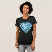 Blue Topaz Gem Herz T-Shirt (Vorne ganz)
