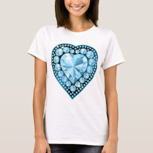 Blue Topaz Gem Herz T-Shirt