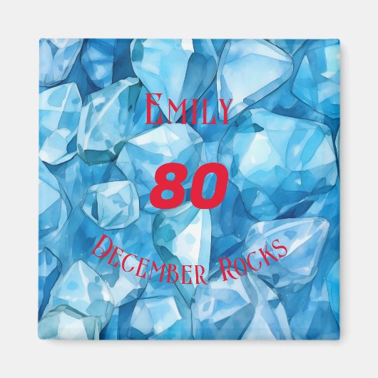 Blue Topaz-Thema Dezember Geburtstagsfeier Magnet (Vorne)