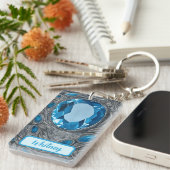 Blue Topaz und Silver Inspiriert Schlüsselanhänger (Vorderseite rechts)