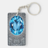 Blue Topaz und Silver Inspiriert Schlüsselanhänger (Rückseite)