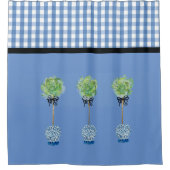 Blue Topiary Blue und White Ginger Jar Duschvorhang (Vorderseite)