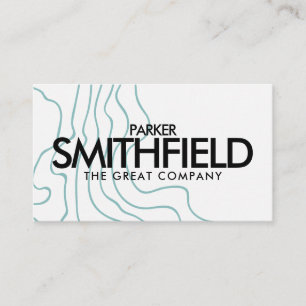 Blue Topographic Muster Business Card Visitenkarte