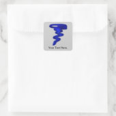 Blue Tornado Quadratischer Aufkleber (Tasche)