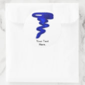Blue Tornado Runder Aufkleber (Tasche)