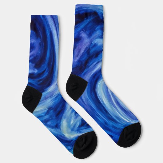 Blue Tornado Wind Kunst, Dichtung und Musik Socken (Rechts)