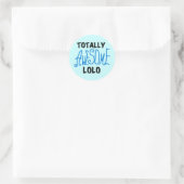 Blue Total Phantastisch Lolo T - Shirt und Geschen Runder Aufkleber (Tasche)