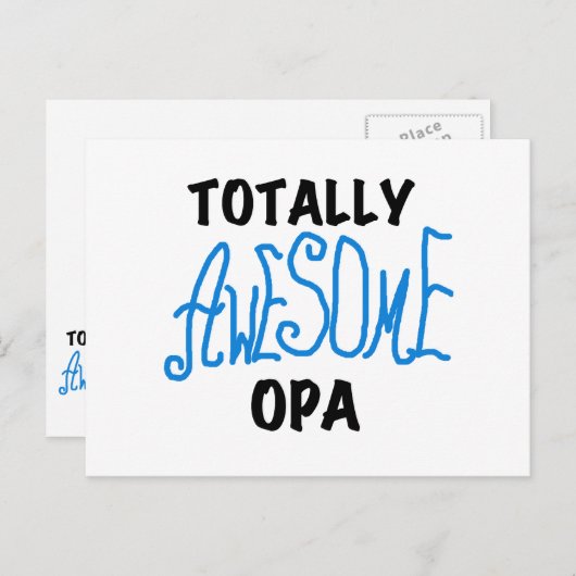 Blue Total Phantastisch Opa T - Shirt und Geschenk Postkarte (Vorne/Hinten)