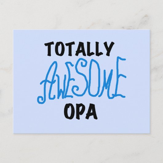 Blue Total Phantastisch Opa T - Shirt und Geschenk Postkarte (Vorderseite)