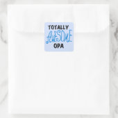 Blue Total Phantastisch Opa T - Shirt und Geschenk Quadratischer Aufkleber (Tasche)