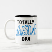 Blue Total Phantastisch Opa T - Shirt und Geschenk Zweifarbige Tasse (Links)