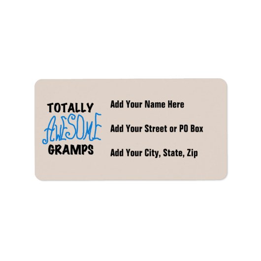 Blue Totally Phantastisch Gramps T - Shirt und Ges Adressaufkleber (Vorne)