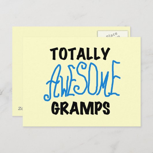 Blue Totally Phantastisch Gramps T - Shirt und Ges Postkarte (Vorne/Hinten)