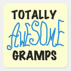 Blue Totally Phantastisch Gramps T - Shirt und Ges Quadratischer Aufkleber