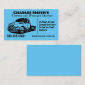 Blue Tow LKW Wrecker Visitenkarte (Vorne/Hinten)