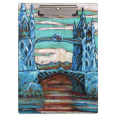 Blue Tower Bridge in einer fantasievollen Stadt Klemmbrett (Vorderseite)