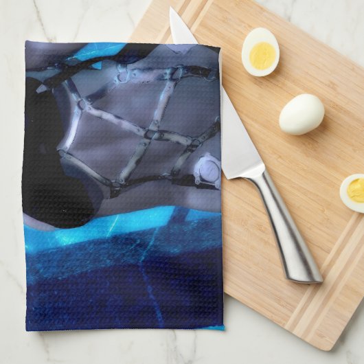 Blue Toxin kitchen towel Geschirrtuch (Viertel Falte)