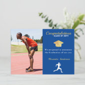 Blue Track Läufer-Klasse des Abschlusses 2022 Ankündigung (Stehend Vorderseite)