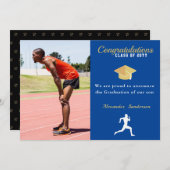 Blue Track Läufer-Klasse des Abschlusses 2022 Ankündigung (Vorne/Hinten)