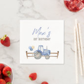 Blue Tractor Birthday Napkins Serviette (Beispiel)