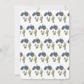 Blue Tractor Cactus Desert Baby Shower  Einladung (Rückseite)