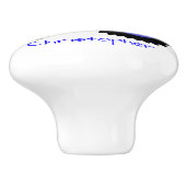 Blue Tractor Design Personalised Keramikknauf (Seitenansicht)