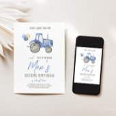 Blue Tractor Thema Geburtstag Einladung