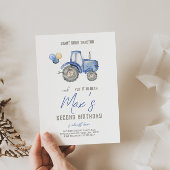 Blue Tractor Thema Geburtstag Einladung