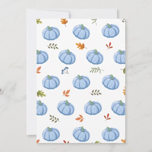 Blue Tractors Pumpkin Birthday Harvest Party Einladung (Rückseite)