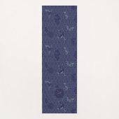 Blue Traditional Japanese Wave Seigaiha Monogram Yogamatte (Vorderseite)
