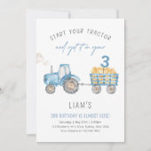 Blue Trailer und Trailer für jedes Alter Geburtsta Einladung (Vorderseite)
