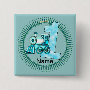 Blue Train 1. Geburtstag Pin Button