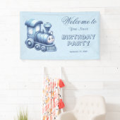 Blue Train Birthday Willkommen Banner (Insitu)