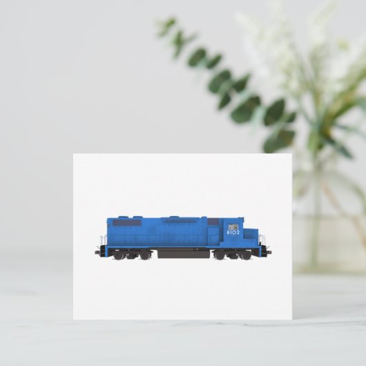 Blue Train Motor: Postkarte (Stehend Vorderseite)
