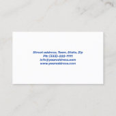 Blue Traktor - Betriebskarte Visitenkarte (Rückseite)