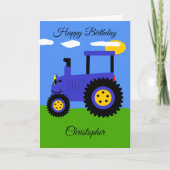 Blue Traktor Birthday Card Karte (Vorderseite)