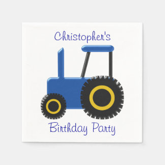 Blue Traktor Design Personalisiert Geburtstagspart Serviette