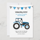Blue Traktor Vielen Dank Note Card Mitteilungskarte (Vorderseite)