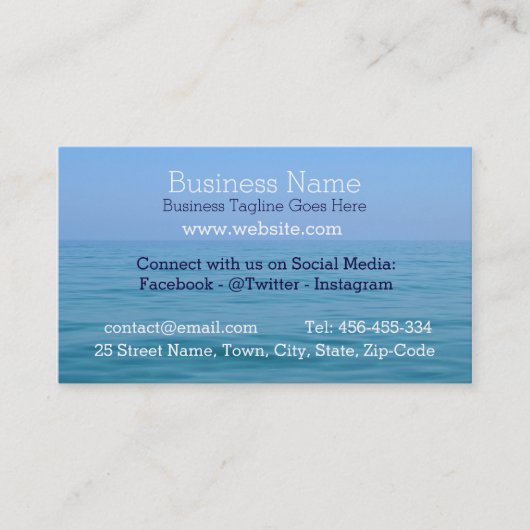 Blue Tranquile Ocean Business Card Visitenkarte (Vorderseite)