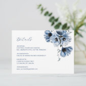 Blue Translarent Flower Details Begleitkarte (Stehend Vorderseite)