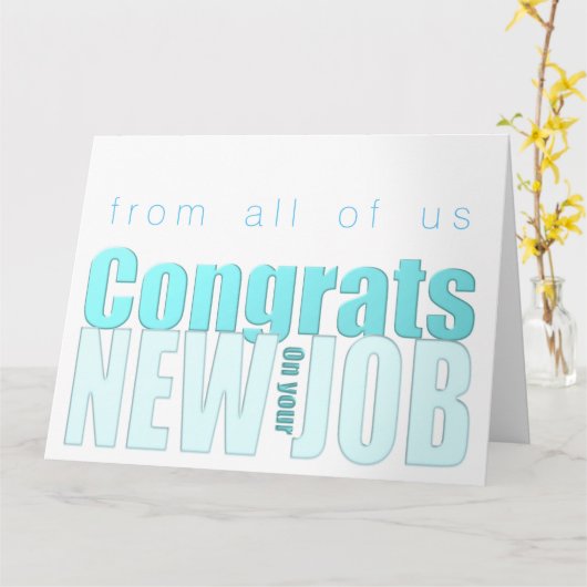 Blue Transparency New Job Gratulationen XL Karte (Gelbe Blume)