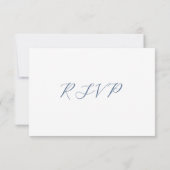 Blue Transparent Flower RSVP Karte (Rückseite)
