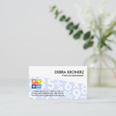 Blue Trapezium Math Numbers Bookkeeper Visitenkarte (Stehend Vorderseite)