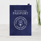 Blue Travel Hochzeit in Urlaubsort Passport Einladung (Vorderseite)