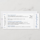 Blue Travel Theme Brautparty Boarding Pass Einladung (Rückseite)